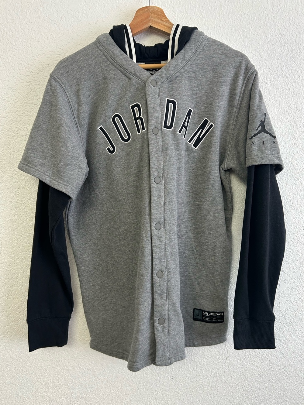 AIR JORDAN FLIGHT MVP Hooded Knit Jersey Sweatshirt Top Size XL 13-15 years